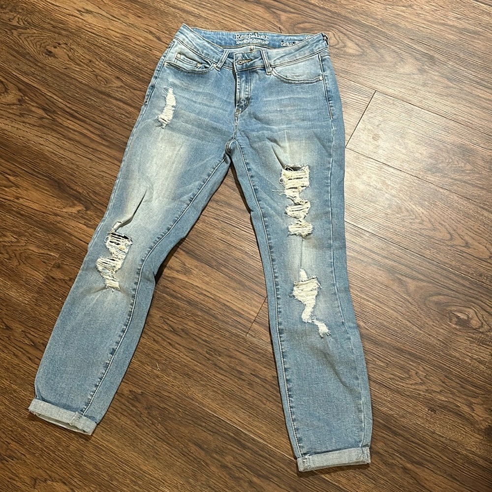 Distressed Light Blue Women's Denim Jeans